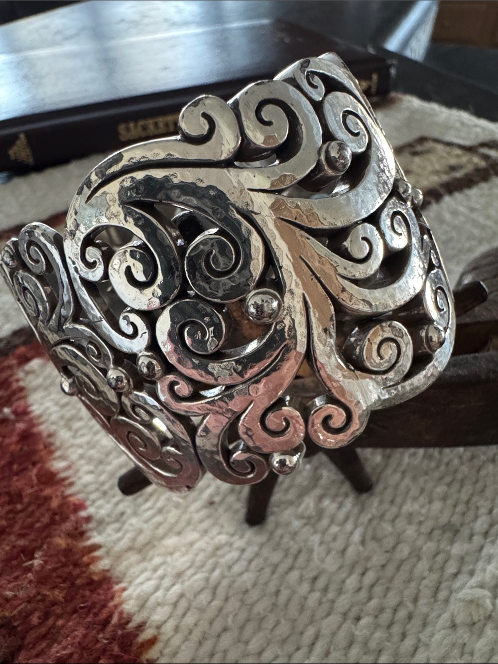 Brighton Silver-Tone Filigree Scroll Cuff Bracelet